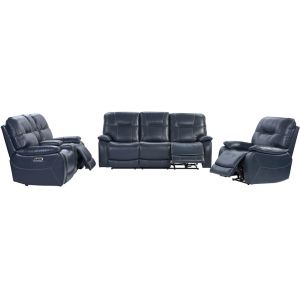 Parker House - Axel - Admiral Power Reclining Sofa Loveseat and Recliner - MAXE-321-ADM