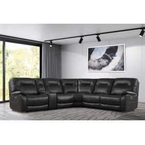 Parker House - Axel Ozone 6 Pc Power Reclining Sectional with Power Headrests and Entertainment Console - MAXE-PACKA(H)-OZO