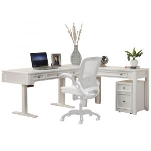 Parker House -  Boca Power Lift L Shape Desk with File - BOC-4PC-LIFT-LDESK-FILE