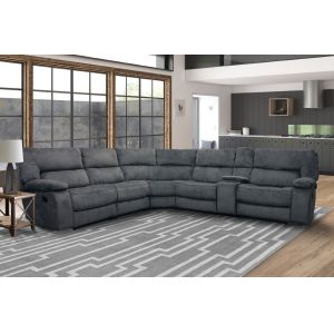 Parker House - Chapman Polo 6 Pc Manual Reclining Sectional with Drop Down Table Entertainment Console - MCHA-PACKA-POL