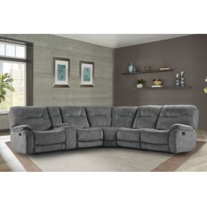 Parker House - Cooper Shadow Grey 6 Pc Manual Reclining Sectional with Entertainment Console - MCOO-PACKA-SGR