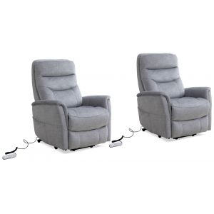 Parker House -  Gemini - Capri Silver Power Lift Recliner with Articulating Headrest (Set of 2) - MGEM#812LIFT-2-CSI