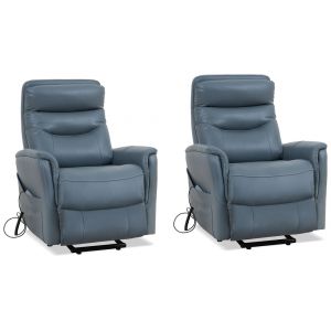 Parker House -  Gemini - Softy Azure Power Lift Recliner with Articulating Headrest (Set of 2) - MGEM#812LIFT-2-SFAZ