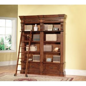 Grand Manor Granada 2pc Museum Bookcase, Parker House Bookcase With Ladder