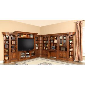 Parker House - Huntington 11PC Library Wall Entertainment Center Wall Set in Antique Vintage Pecan