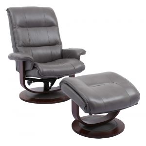 Parker House - Knight Manual Reclining Swivel Chair and Ottoman in Ice - MKNI212S-ICE