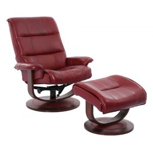 Parker House - Knight Manual Reclining Swivel Chair and Ottoman in Rouge - MKNI212S-ROU