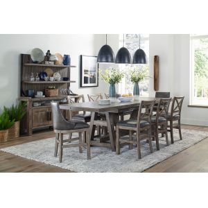 Parker House - Lodge Dining Counter Height Extendable Table with 2 Sling Stools 6 X-Back Stools Buffet with Hutch - DLOD-12PC-TBL-2SL-4XBK-HUTCH