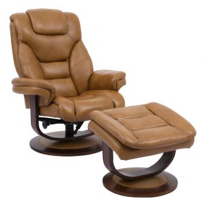 Parker House - Monarch Manual Reclining Swivel Chair and Ottoman in Butterstotch - MMON212S-BUT