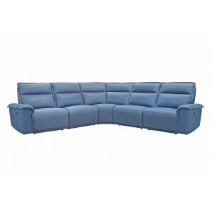 Parker House - Perimeter - Magic Denim 5 Piece Modular Power Reclining Sectional with Power Adjustable Headrests - MPRM-PACKB(H)-MDE