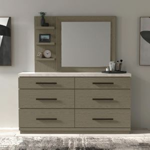 Parker House - Pure Modern Bedroom 6 Drawer Dresser and Mirror - BPUR-2131-2