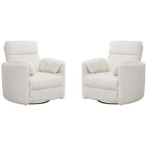 Parker House -  Radius - Mega Ivory Power Swivel Glider Recliner (Set of 2) - MRAD#812GSP-2-MGIV