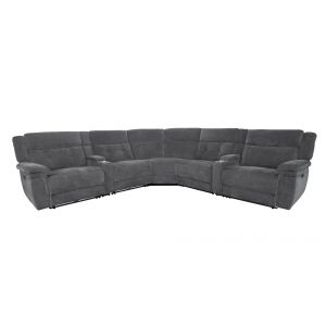 Parker House -  Richland - Bristol Grey 7 Piece Modular Power Reclining Sectional with Power Adjustable Headrests - MRIC-PACK7T(H)-BRGR