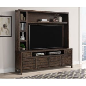 Parker House - Tempe Tobacco 84 in. TV Console with Hutch and Back Panel - TEM84-2-TOB