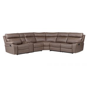 Parker House -  Theon - Stokes Toffee 6 Piece Modular Manual Reclining Sectional and Entertainment Console - MTHE-PACKA-STOF