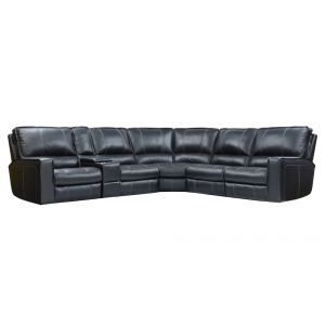 Parker House - Rockford - Verona Black 6 Piece Modular Power Reclining Sectional with Power Headrests and Entertainment Console - MROC-PACKA(H)-VBK