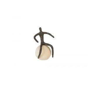 Phillips Collection - Abstract Figure on Bleached Wood Base, Bronze Finish - TH96039