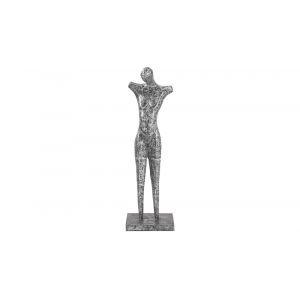 Phillips Collection - Abstract Male Sculpture on Stand, Black/Silver, Aluminum - ID100693