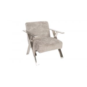 Phillips Collection - Allure Club Chair, Diva Gray , Stainless Steel Frame - PH81456