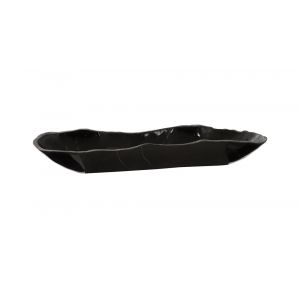 Phillips Collection - Aragonite Canoe Bowl, Black, Medium - MX106896