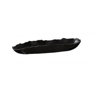 Phillips Collection - Aragonite Canoe Bowl, Black, Small - MX106696