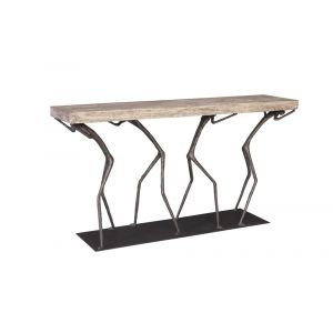 Phillips Collection - Atlas Console Table, Chamcha Wood, Gray Stone Finish, Metal - TH101826