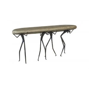 Phillips Collection - Atlas Console Table, Gray Stone Finish, Metal - TH100399