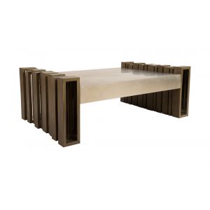 Phillips Collection - Barcode Coffee Table, Mahogany, Stainless Steel - PH76981