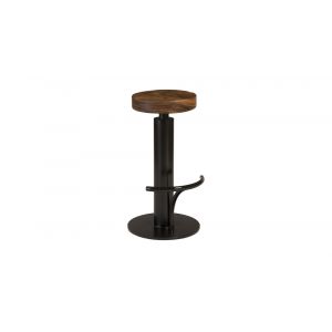 Phillips Collection - Black Iron Bar Stool, Swivel Seat, Natural - TH94610
