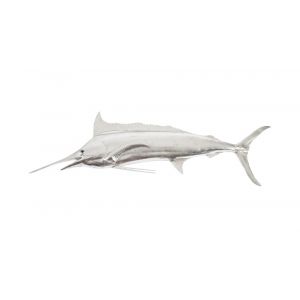 Phillips Collection - Blue Marlin Fish Wall Sculpture, Resin, Silver Leaf - PH66671