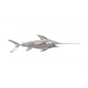 Phillips Collection - Broadbill Swordfish Fish Wall Sculpture, Resin, Silver Leaf - PH62416