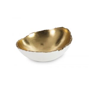 Phillips Collection - Broken Egg Bowl, White and Gold Leaf - PH67509