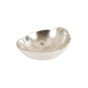 Phillips Collection - Broken Egg Bowl, White and Silver Leaf - PH67622