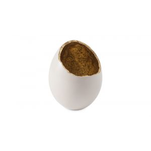 Phillips Collection - Broken Egg Vase, White and Gold Leaf - PH67508