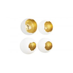Phillips Collection - Broken Egg Wall Art, White and Gold Leaf (Set of 4) - PH66550