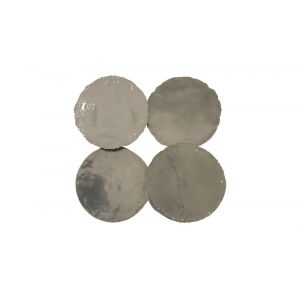Phillips Collection - Cast Oil Drum Wall Discs, Liquid Silver (Set of 4) - PH67805