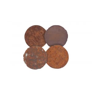 Phillips Collection - Cast Oil Drum Wall Discs, Resin, Rust Finish, Set of 4 - PH58501