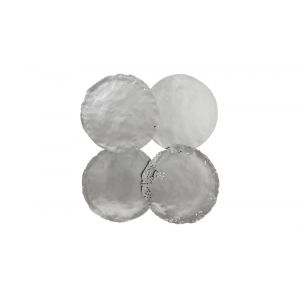 Phillips Collection - Cast Oil Drum Wall Discs, Silver Leaf (Set of 4) - PH60517