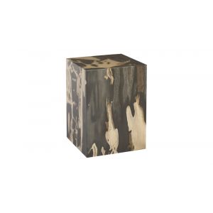 Phillips Collection - Cast Petrified Wood Stool, Resin, Square - PH94497