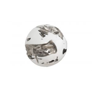 Phillips Collection - Cast Root Wall Ball, Silver Leaf, White, LG - PH67518