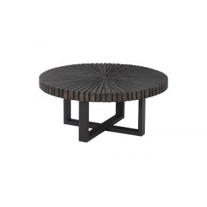 Phillips Collection - Chainsaw Coffee Table, Round, Black Iron Cross Base, Black/Copper - TH103560