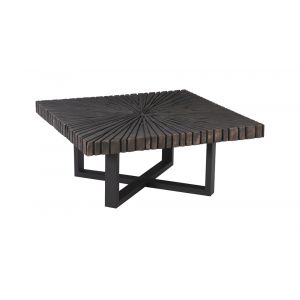 Phillips Collection - Chainsaw Coffee Table, Square, Black Iron Cross Base, Black/Copper - TH103559