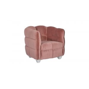 Phillips Collection - Cloud Club Chair, Coral Pink Fabric, Stainless Steel Legs - PH99965