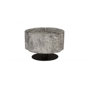 Phillips Collection - Clover Coffee Table, Chamcha Wood, Gray Stone Finish, Metal Base - TH93173