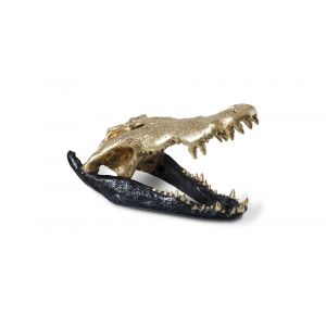 Phillips Collection - Crocodile Skull, Black/Gold Leaf - PH67576