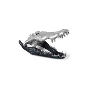 Phillips Collection - Crocodile Skull, Black/Silver Leaf - PH67577