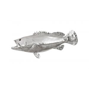 Phillips Collection - Estuary Cod Fish Wall Sculpture, Resin, Silver Leaf - PH64541