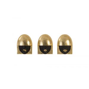 Phillips Collection - Fashion Faces Wall Art, Small, Black and Gold Leaf (Set of 3) - PH90450