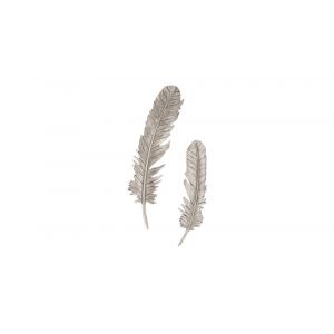 Phillips Collection - Feathers Wall Art, Small, Silver Leaf (Set of 2) - PH79017