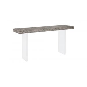 Phillips Collection - Floating Console Table, Gray Stone Finish, Acrylic Legs - TH100570